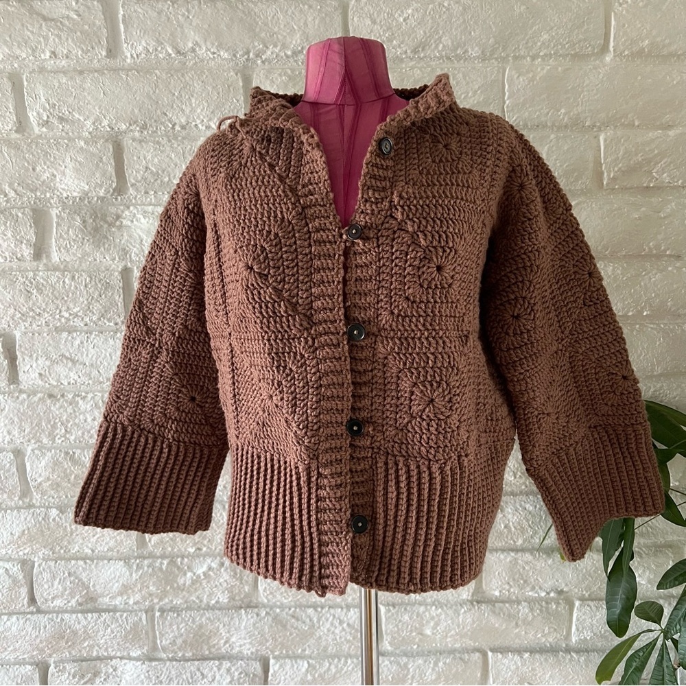 Handmade Brown Knit Sweater Medium